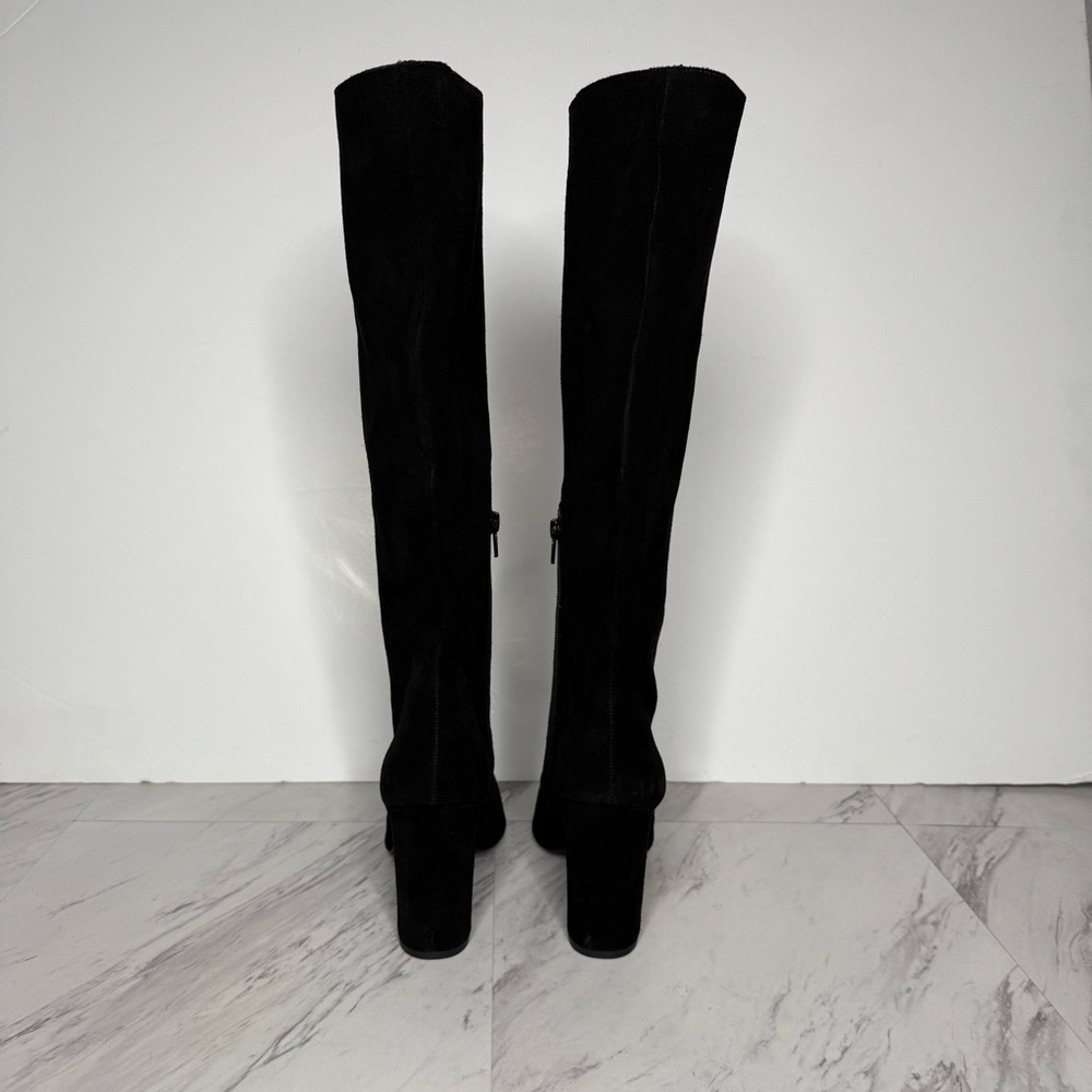 Steve Madden Evey Black Suede Pointy Toe Heeled Tall Boot 7 1/2 M - Picture 3 of 15